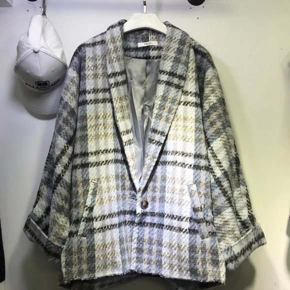Forever 21 Oversized Checkered Blazer - Picture 1 of 2